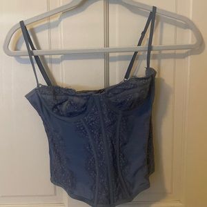 Urban Outfitters Out From Under Modern Love Corset Top in Slate Size Medium